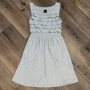 Deletta Sparkle Sleeveless Womens Silver Ruffle Top Midi Dress Party Girlhoodcor